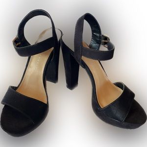 Black Lauren Conrad heels. 5 inches. Ankle strap.